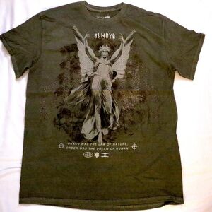 FashionNOVA Graphic Olive Green T-Shirt NWOT